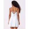 Allegra K Women's Sparkly Metallic Spaghetti Strap Party Mini A-line Dress - 3 of 4
