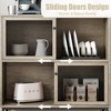 Coffee Bar Cabinet, Sideboard Buffet Cabinet with Sliding Door, Wood Display Accent Cabinet, for Living Room, Kitchen, Dining Room, Gray - 4 of 4