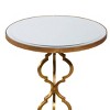 Olivia & May Antiqued Metal Accent Table Gold: Iron Frame, Glass Top, Luxury Glam Style - 4 of 4