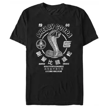 Men's Shelby Cobra Classic Black And White Logo T-shirt - Black - X ...