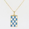 Slate by Rebl Enamel Pendant Necklace Stainless Steel with Blue and White Pendant - 4 of 4