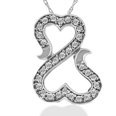Pompeii3 1/4ct "Amore" Diamond Heart Pendant 10K White Gold