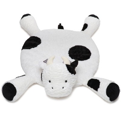 Bearington Lil' Gilly 30 Inch Cow Tummy Time Mat - Cow Baby Blanket - Cow Pillow for Baby