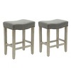 WestinTrends 24" Upholstered Saddle Seat Counter Stool (Set of 2) - 3 of 4