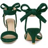 Perphy Women's Open Toe Ankle Tie Ruched Strap Bridal Kitten Heels Sandals - 2 of 4