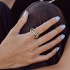 Gold Stackable Rings for Women Non Tarnish, 18k Gold Plated Cubic Zirconia Rings, Silver Gold Multi Ring Mixed Metals Stack Rings Set - 2 of 4