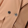 Clearlove Women's Pea Coats Elegant Notched Collar Open Front Double Breasted Oversized Trench Midi Outfits, Khaki - L - 4 of 4