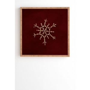 12" x 12" Chelsea Victoria Snowflake No 2 Bamboo Framed Wall Art Gold - Deny Designs - 1 of 4