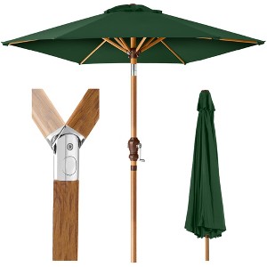 Best Choice Products 10ft Outdoor Woodgrain Pattern Steel Market Patio Umbrella w/ Crank, Tilt - 1 of 4