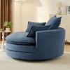 360° Swivel Sofa Chair - Corduroy Accent Barrel Chair with Dual-Layer Cushion & 3 Pillows - ModernLuxe - 3 of 4