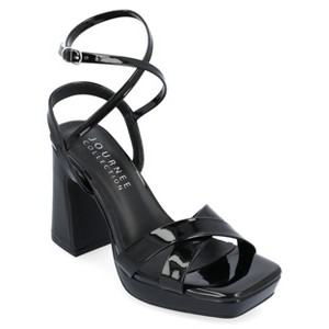 Journee Collection Womens Zorana Mid Heel Platform Sandals - 1 of 4