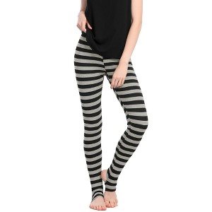 INSPIRE CHIC Women's Printed Stripe High Waist Elastic Waistband Yoga Stirrup Pants - 1 of 4