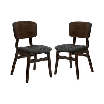 Set of 2 Welch Cushioned Wood Dining Side Chair Gray/Walnut - HOMES: Inside + Out