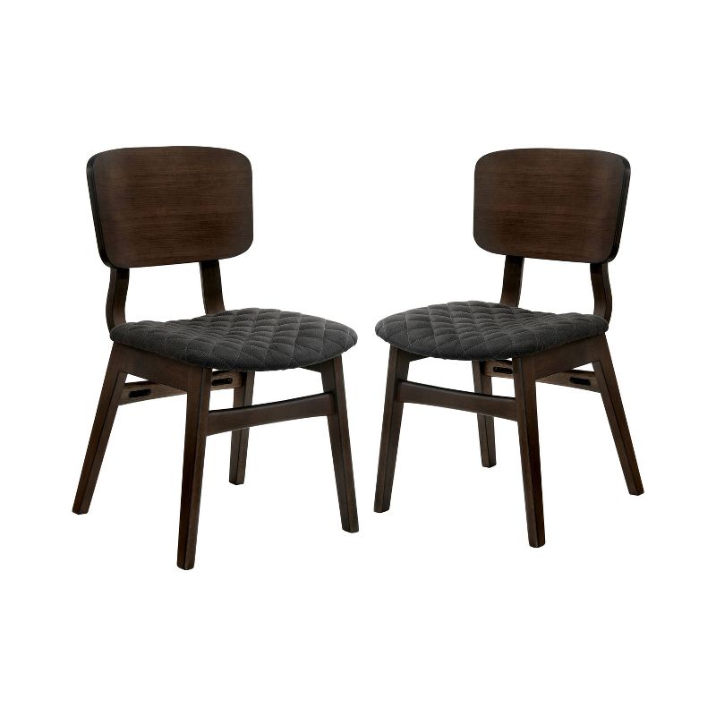Set of 2 Welch Cushioned Wood Dining Side Chair Gray/Walnut - HOMES: Inside + Out, 1 of 5