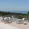 Myers 4pk Aluminum Chaise Lounge: Weather-Resistant, Adjustable, Poolside Patio Furniture Set - Christopher Knight Home - image 2 of 4