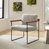 Elisa Modern Ergonomic Accent Armchair with Metal Base and Special Solid Wood Arm| ART OF LIVING DESIGNS - 2 of 4