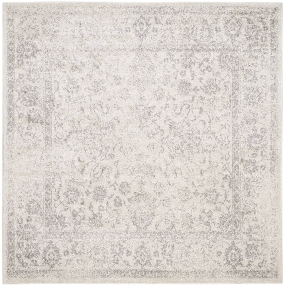 5'x5' Spacedye Design Square Area Rug Ivory/Silver - Safavieh