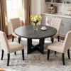 COZONY 43.3" Round Dining Table for 4, Wood Kitchen Table with Cross Base, Farmhouse Style Dining Table for Home, Kitchen, Small Spaces - 2 of 4