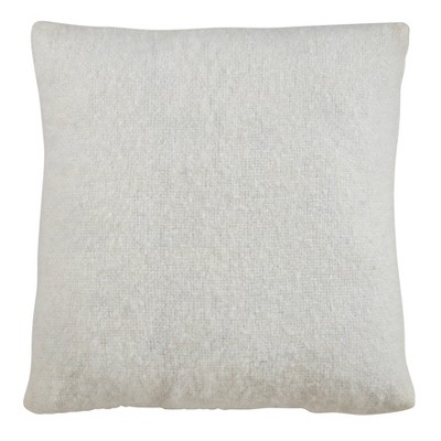 Ivory Faux Mohair Square Throw Pillow 22"