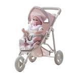 Olivia's Little World - Polka Dots Princess Baby Doll Jogging Stroller - Pink & Gray