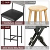 Bar Stools Set of 4, 37 Inch Barstools With Metal Legs PU Seats Chairs With Backrest Height Upholstered Stools - 4 of 4
