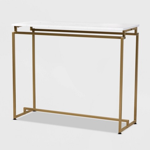 Renzo Metal Console Table With Faux