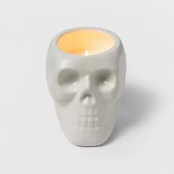 8oz White Ghost Train Ceramic Skull Figural Candle - Hyde & EEK! Boutique™