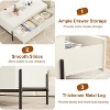 Coffee Table with Drawers - White Center Table with Storage Cocktail Table with Thickened Metal Leg - 4 of 4