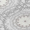 Silver Ivory And Gray Floral Medallion Washable Indoor Outdoor Area Rug - 4 of 4