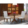 3-Piece Acacia Walnut Finish Solid Wood Top Button Tufted Dining Room Set (Seats-4) - 2 of 4