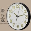 Clockswise 14" Decorative Glow in the Dark Quartz Wall Clock Battery Operated Classic Round Design Luminous Green Numbers & Hands Easy to Read Face - 2 of 4