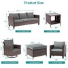 Sonkuki 8-Piece Patio Conversation Set with Swivel Rocking Chair and Side Table, Navy Blue Cushion - 3 of 4