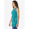 Woman Within Plus Size Perfect Printed Sleeveless Shirred V-Neck Tunic - 4 of 4