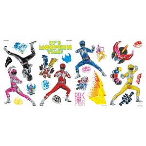 Power Rangers Peel and Stick Kids' Wall Decals - RoomMates: Vinyl Self-Adhesive, 24 Pieces, Black Figures, All Ages - 1 of 4