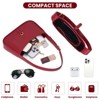 Generic Shoulder Bags for Women Burgundy Purse Trendy Small Handbag Faux Leather Shoulder Purse - 3 of 4