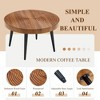 CAVINAS Small Coffee Table, Natural Wood Grain Center Table for Living Room, Modern Coffee Table Round for Bedroom, Office - 4 of 4