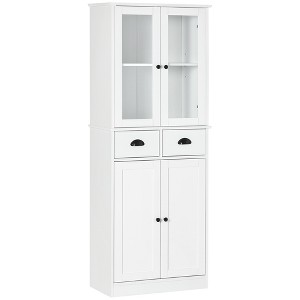 61"H Traditional Style Kitchen Pantry Cabinet with Wood & MDF, Freestanding Design, Soft-Close Doors, Adjustable Shelves and 2 Drawers - 1 of 4