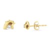 10K Gold 1/10 Cttw Diamond Espira Swirls Solitaire Push Back Stud Earrings - 2 of 4