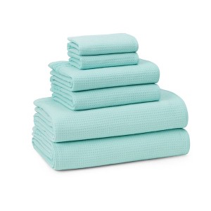TOWN & COUNTRY BASICS 6-Piece Assorted Waffle Woven Terry Stripe Set - 1 of 4