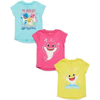 Pinkfong Baby Shark Baby Girls 3 Pack Graphic T-Shirt Pink / Yellow/ Blue 