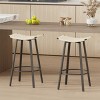 Syemin Dining Chairs Counter Height Bar Stools Backless Handwoven Kitchen Dining Chair with Round Footrest Set of 2 Stool, White, 16.14"*12.2"*26.77" - 3 of 4