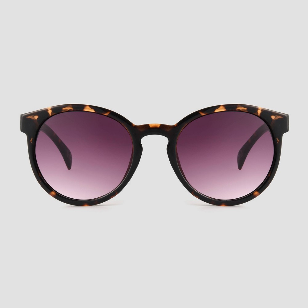 Photos - Sunglasses Women's Tortoise Shell Print Narrow Geo Round  - Universal Threa