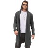 COOFANDY Men's Long Hooded Cardigan Shawl Collar Lightweight Open Front Drape Cape Overcoat with Pockets - 2 of 4