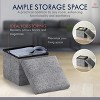 Ornavo Home Collapsible Square Small Storage Ottoman - 12 Inch - 3 of 4