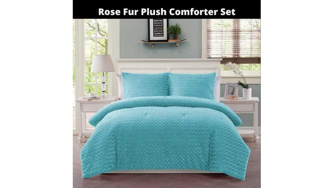Full Rose Fur Kids&#39; Comforter Set Blue - VCNY, 2 of 6, play video