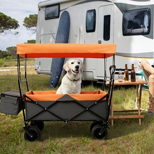 GDFStudio Michelle Folding Steel Wagon with Mosquito Net Cover and Adjustable Handle - 1 of 4