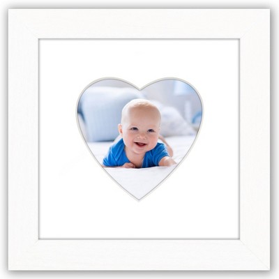 Americanflat 6" x 6" Picture Frame with Mat - Round & Heart Designs - Stylish Decor for Living Rooms, Dorms, Offices & More