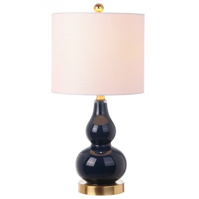 20.5" Glass Anya Mini Table Lamp (Includes LED Light Bulb)Blue - JONATHAN Y
