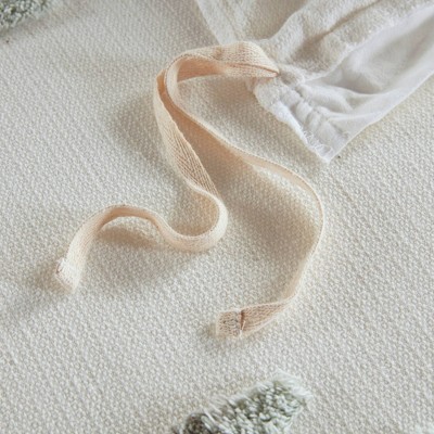 Tahli Green and Ivory Cotton Blend Chenille King Duvet Cover Set