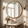 BEAUTYPEAK Beaded Round Wall Mirror Decorative Vanity Bathroom Mirror with Resin Frame - 2 of 4